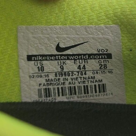 Nike Fuse Training Shoes Volt Yellow & Blue Men’s Running Sneakers Size 10 - Picture 8 of 9